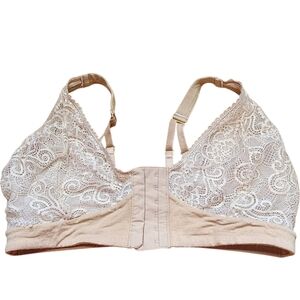 AnaOno Bra XL Beige Lace Front Clasp Soft